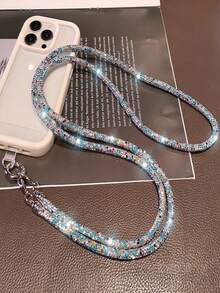 1 pièce Cordon de téléphone bandoulière long, sangle de poignet et de cou multifonction avec strass, bracelet mode pour femmes, convient pour les voyages en plein air, la randonnée, les achats, unisexe, porte-téléphone à corde courte, bracelet de smartphone, cordon de protection de smartphone, porte-clés, accessoire de téléphone, pendentif de téléphone, breloque de téléphone, rentrée scolaire, Coupe du monde - Multicolore - Voir 6