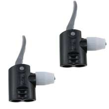 Black Dual Head Bike Pump Adapter Valve Quick Pump Fitting Replacement Nozzle Tire Valve Connector Valve Adapter 2PCS - Black - View 1
