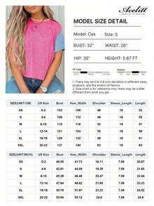 Acelitt Women's Casual Colorful Contrast Pattern Graphic Loose Fit Round Neck Short Sleeve T-Shirt, Beach Style For Summer - Multicolor - View 2