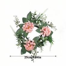 1个仿真花环烛台，塑料非洲菊花环烛台，小型漂浮式农舍风花环，适用于婚礼装饰、新娘捧花、餐桌摆饰、花园婚礼、生日派对 - 彩色 - 查看 10