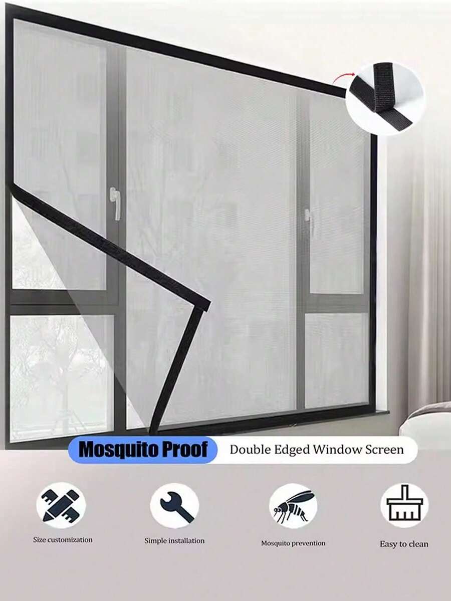 1PC Mosquito Nets For Window,Anti-Mosquito Window Screens,Mesh Anti Insect Air Tulle Invisible Grey Fiberglass Mosquitoes And Flies Summer Against Mosquitoes And Flies