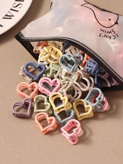 20/30/80 piezas Pinzas para el cabello en forma de corazón de color mate apagado, pinzas para el flequillo, ganchos para el cabello, accesorios para el cabello de alta gama para mujeres