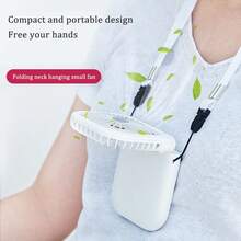 1pc Fashionable Handheld Digital Neck Fan, USB Rechargeable, Mini Fan, Portable Fan, USB Power Bank Fast Charging Desktop Foldable Small Electric Fan, Ideal Companion For Hot Summer - Multicolor - View 3
