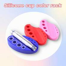 Tattoo Ink Cup Holder, Silicone Tattoo Machine Pen Holder, Available In Blue, Pink, Red, Yellow, Purple, Multi-Hole Design For Tattoo Artists, Non-Slip And Durable Tattoo Tool Storage Rack, Portable And Easy To Clean Tattoo Accessory - View 3