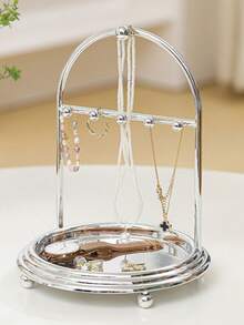 1pc Nordic Style Iron Jewelry Display Stand With Tray - Multicolor - View 6