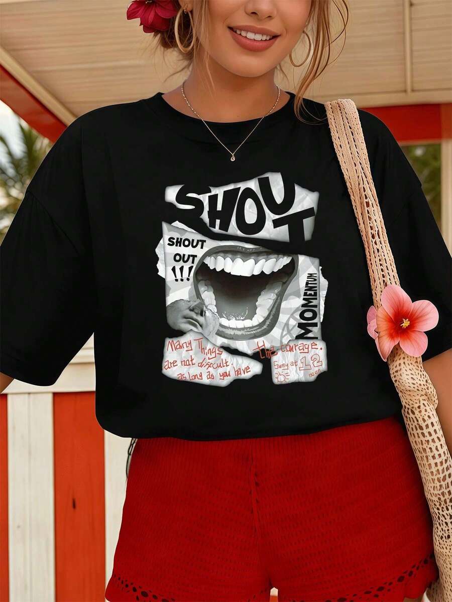 Camisetas femininas - Preto - Ver 1