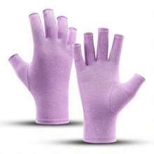 1 Pair Joint Compression Gloves, Anti-Slip Breathable Care Half-Finger Gloves For Sports, Cycling, Joint Protection, Outdoor Activities - Grey - View 5
