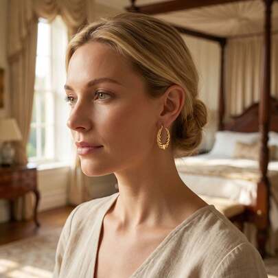 Cute Heart-Shaped Twist Earrings, With A Golden Circular-Shaped Snap Fastener, Suitable For Teen Girls And As Accessories For Daily Wear