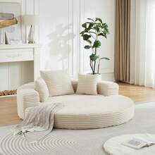 A Versatile Two-In-One Sofa Bed, Ideal For Small Spaces, That Can Be Used As Both A Semi-Circular Sofa And A Round Chaise Longue. The Armrests Feature Fabric Pockets. - Black - View 10