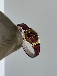 1 件女士椭圆形罗马数字休闲优雅石英表，适合日常佩戴 - 紅色 - 查看 6