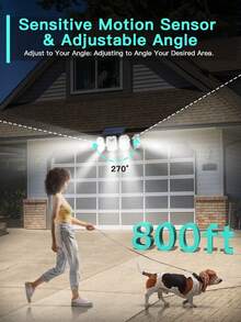 1pc Solar Outdoor Wall Light, 300 LED Solar Street Light With Motion Sensor, Remote Control Security Lamp, Solar Floodlight For Garden, Garage, Pathway, Lawn, Fence Decor, Holiday Atmosphere Lighting - 300LED (1 Pack) - View 6