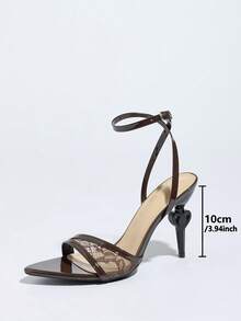 Giày sandal cao gót nữ, dép hở mũi ren lưới xuyên thấu gợi cảm, giày cao gót mũi nhọn màu nâu cà phê sang trọng, mũi nhọn hình trái tim đa năng, thích hợp cho buổi tối đi chơi, du lịch, kỳ nghỉ, Lễ Tạ ơn, Giáng sinh, Ngày động, Ngày của Mẹ, Halloween, Ngày Quốc tế Phụ nữ, quà tặng Ngày Valentine. - Cà phê nâu - Xem 11