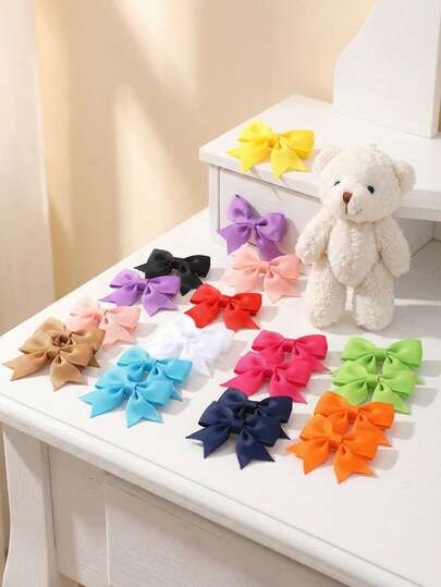 20 pezzi Fermagli per capelli con fiocco colorato, adatti per decorazione quotidiana o per feste