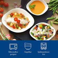 Villeroy & Boch - Vapiano Schalen-Trio 6 teilig weiß, Spülmaschinenfest, Mikrowellensicher, Geschirrset, Pastaschalen, Salatschalen, Suppenschalen, Keramik Schalen, Schüsseln Tief, Premium Porzellan HLYJ - Pastaschale - Übersicht 7