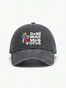 1 Pc  PUERTO RICO Print Washed Baseball Cap Classic Casual Stylish Vintage Soft Sweatband Adjustable Size Lightweight Versatile Dad Hat Suitable Outdoor Sports Daily Wear Party Vacation Families And Friends - DebiiRARMaSOTos - 查看 2