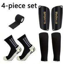 4pcs/Set Adult Thick Non-Slip Football Socks With Shin Guards - One Size Fits All Adults - View 9