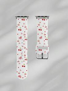 1条柔软弹力透气樱花图案替换表带，适用于三星、荣耀智能手表，尺寸可选38mm、40mm、41mm、42mm、46mm、45mm、44mm、49mm，多功能硅胶表带兼容苹果手表Ultra SE/11/10/9/8/7/6/5/4/3/2/1，时尚休闲日常佩戴，理想礼物 - 彩色 - 查看 13