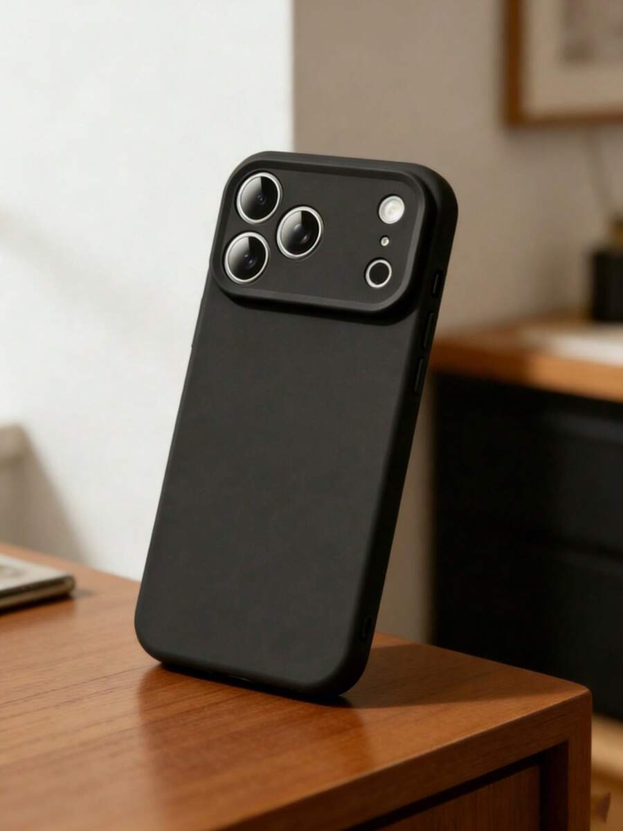 高品质液态硅胶手机壳，兼容 17 Pro Max、17 Pro、17 Air、17、16、15、14、13、12、11 Pro Max Plus，触感柔软，防震保护套 - 黑色 - 查看 1