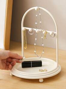 1pc Nordic Style Iron Jewelry Display Stand With Tray - Multicolor - View 4
