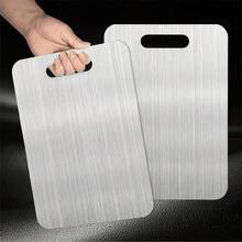 Thick 304 Stainless Steel Cutting Board, Suitable For Cutting Vegetables, Fruits, Meats And Kneading Dough. Anti-Bacterial And Mildew Resistant Material, Easy To Clean By Rinsing. Portable And Space-Saving Design With Hanging Hole. Dual-Sided Usable, Ideal For Kitchen And Catering Use. - Other - View 7