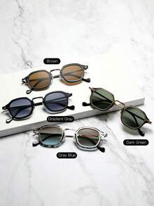 1 Pair Unisex Square Retro Casual Chic Sunglasses - Multicolor - View 1