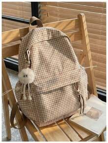 Ba lô kiểu dáng giản dị, thiết kế tối giản, phù hợp cho nữ sinh viên đại học, cặp sách đa năng, nhẹ, dung tích lớn. - Hình chữ nhật - Xem 2