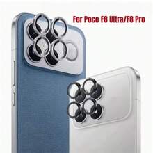 鹰眼镜头贴膜，适用于小米 Poco X8 Pro/X8 Promax/F8 Ultra/F8 Pro/14T/14T Pro，金属环防刮防摔镜头保护膜，9H 硬度，镜头保护垫，镜头保护膜，防刮防摔，自动校准定位，表面光滑，高清镜头保护膜，适用于智能手机用户，可搭配手机壳使用，保护您的手机镜头，提供彩色、银色、黑色三种颜色可选。 - 彩色 - 查看 5