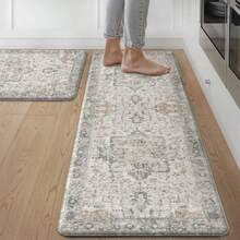 Kitchen Mats For Floor 2PCs Washable Anti Fatigue Mat For Cused 17.3x+17.3x30 Waterof Kitchen Rugs Non Slip Comfort Standing Mat Rug For Home Sink Laundry LightTaupeBrown - Light Taupe Brown - View 7
