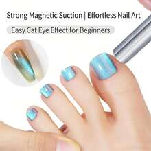 美甲箔片，猫眼磁条，强力磁铁，多功能金棒，时尚闪电猫眼效果大号磁条。适用于专业美甲沙龙和家庭DIY。（银色、金色、闪光） - 彩色 - 查看 2