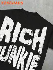 Camiseta de manga corta de algodón puro para hombre, con diseño divertido, cómoda y transpirable, informal, para uso en exteriores, con cuello redondo, de una marca de moda de alta calidad, un regalo sorpresa para familiares y amigos. - Negro - Ver 3
