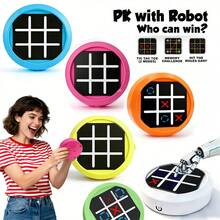 Juego de Tres en Raya portátil 4 en 1 - Consola electrónica de rompecabezas con juegos de memoria y topos, juego de mesa portátil para viajes para niños y adultos - Multicolor - Ver 2