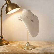 1 pieza Soporte colgante de terciopelo para exhibir collares, organizador de joyería, soporte modelo para collares, soporte metálico para exhibir collares, adecuado para minorista, soporte de exhibición de joyería para mujeres y niñas - Multicolor - Ver 6