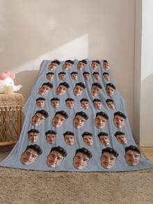 Personalized Photo Blanket, Customized Face Photo, Suitable For Valentine's Day, Mother's Day, Father's Day, Christmas, And Birthday Occasions. Humorous Gift Choice - Multicolor - View 4