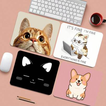 1 miếng lót chuột dễ thương và thú vị, lót chuột vuông cho bàn làm việc với đế cao su chống trượt, lót chuột mini di động, phù hợp cho máy tính xách tay, văn phòng, nhà, học tập và chơi game, kích thước 21x26x0.2cm