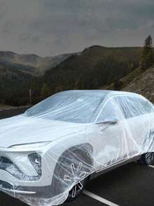 Disposable Thick Dust-Proof Car Cover. Universal Car Cover, Can Protect Against Sunlight, Rain And Dust. Simple Transparent Plastic Car Cover For Vehicle Protection. - Multicolor - View 10