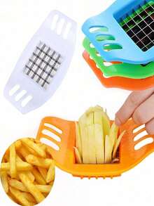 1 Piece Of Potato Chip Cutter, Household Potato Cutter, French Fries Slicer, Multi-Functional Cutting Tool For Chopping Vegetables And Fruits - Random Color - View 1