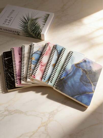 دفتر ملاحظات حلزوني قابل للطي من الجانب بحجم A5 سميك، يومية محمولة