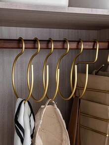 铝合金金属衣架，多功能节省空间挂钩，可用于悬挂帽子、毛巾、围巾等 - 多功能衣橱收纳架，简约春日风格，夏季上衣 - 彩色 - 查看 4