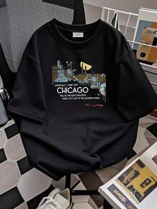 T-shirt femme imprimé vintage Chicago Frank Lloyd Wright T-shirt homme taille L rare - Noir - Voir 2