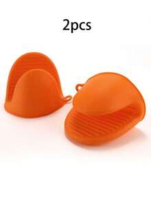 2pcs/4pcs Silicone Heat Resistant Gloves, Microwave Oven Gloves, Oven Mitts, Mini Cooking, Baking And Grilling Gloves, Essential Kitchen Accessories - Grey - View 19