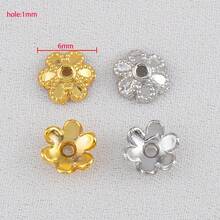 20颗6毫米合金六瓣花形珠帽，花朵隔珠，适用于DIY手工手链项链首饰制作 - 20件 - 查看 4
