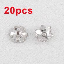 20颗6毫米合金六瓣花形珠帽，花朵隔珠，适用于DIY手工手链项链首饰制作 - 20件 - 查看 9