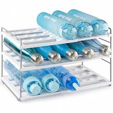 Water Bottle Storage Rack, Beverage Container Organiser - White-expandable - View 1