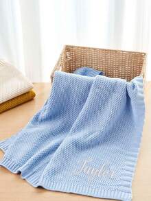 Customized Embroidered Name Baby Stroller Nap Blanket, All-Season Windproof Air Conditioning Blanket, Multi-Purpose Wrap Blanket, Sofa Blanket, Car Blanket, Outdoor Blanket, Customized Embroidered Nap Blanket - Personalized Name Blanket, Customized Family Blanket - Multicolor - View 13