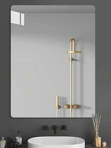 1pc, Modern Acrylic Mirror Wall Wall Decor Full Body Mirror ,Home Decor Living Room 2mm Thick, House Decor Frameless, Room Decor Plastic Wall Mount, Bathroom Vanity Mirror, Room Decoration Stuff Living Room Decor Bathroom Bedroom Decor - Silver - View 1