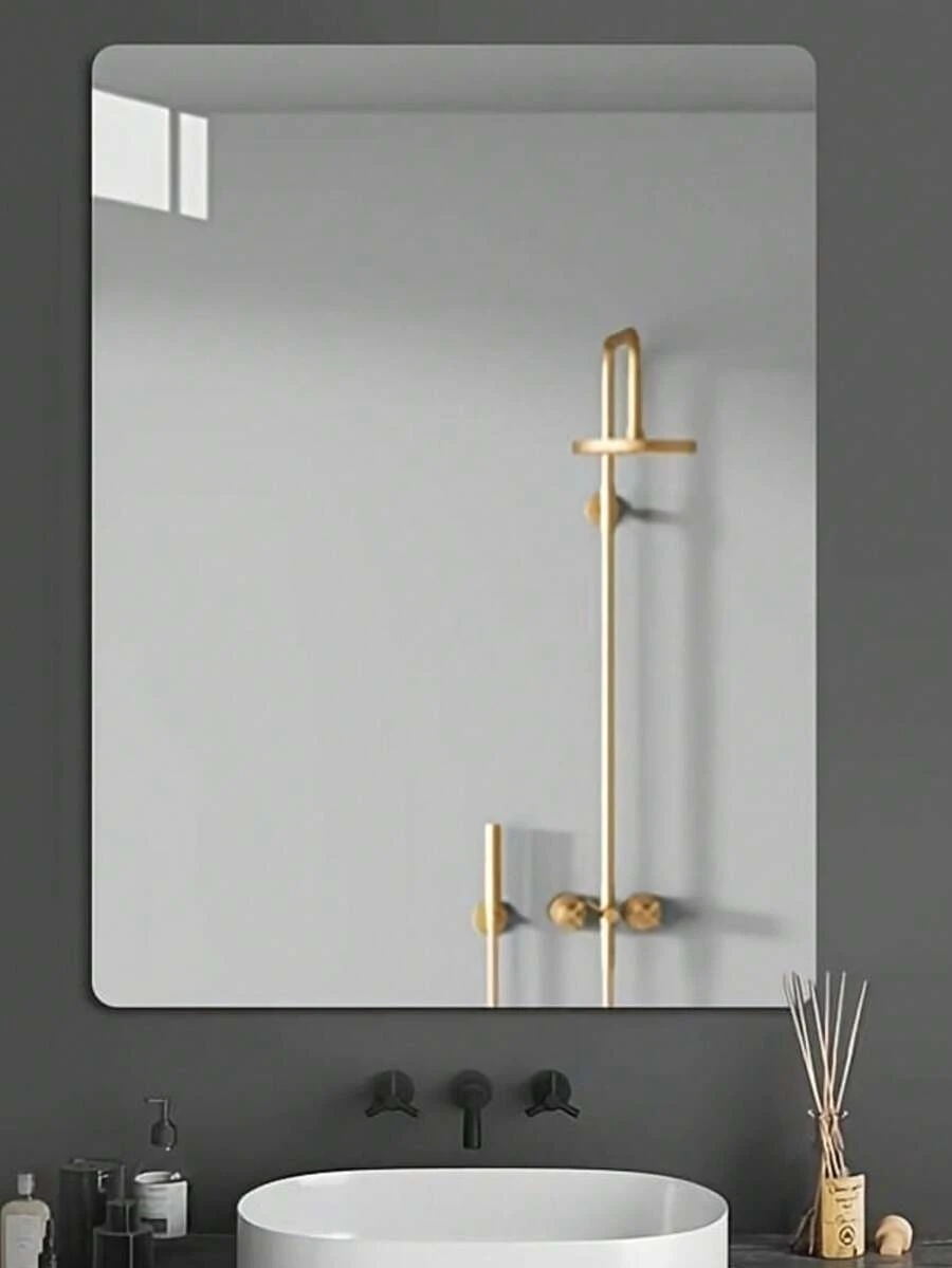 1pc, Modern Acrylic Mirror Wall Wall Decor Full Body Mirror ,Home Decor Living Room 2mm Thick, House Decor Frameless, Room Decor Plastic Wall Mount, Bathroom Vanity Mirror, Room Decoration Stuff Living Room Decor Bathroom Bedroom Decor - Silver - View 1