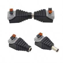 Solder-Free Male And Female Terminal Blocks. DC5-24V 5.5x2.1mm Connecting Wire Terminal - Button Version - View 1