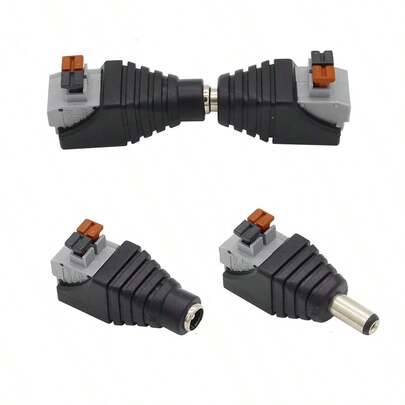 كتل طرفية ذكر وأنثى بدون لحام. سلك توصيل 5.5 * 2.1 مم تيار 5-24 فولت