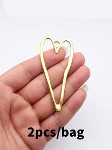 2pcs 84x37mm Hollow Heart Shaped Pendant, DIY Jewelry Making Necklace, Keychain, Phone Strap, Bracelet Craft Accessories - Hollow Heart - View 14