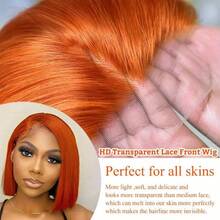 32 Inch Straight Lace Front Wigs Upgrade Human #350 Ginger Wig 13x4 HD Transparent Lace Front Wigs For Women Natural Hairline Brazilian Virgin Hair Lace Frontal Wig 200% Density Pre Plucked With Baby Hair Hairline - S350 - View 5